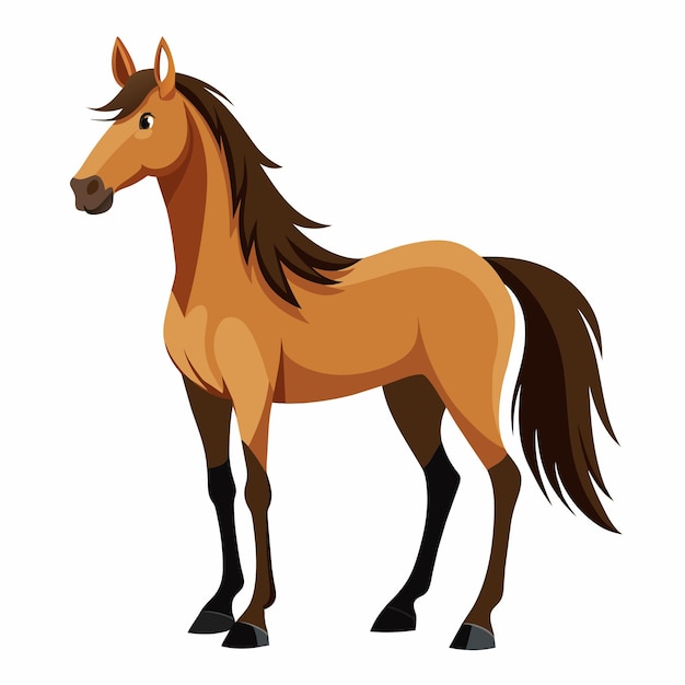 茶色い馬のベクトルイラスト