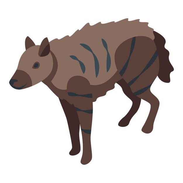 Vector brown hyena icon isometric vector wild animal kid hyena