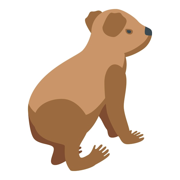 Brown koala icon isometric vector cute bear tree animal