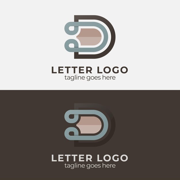 Vector brown lettering double d logo design