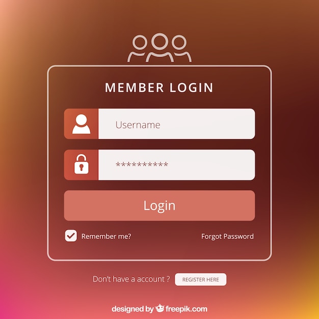 Vector brown login form design