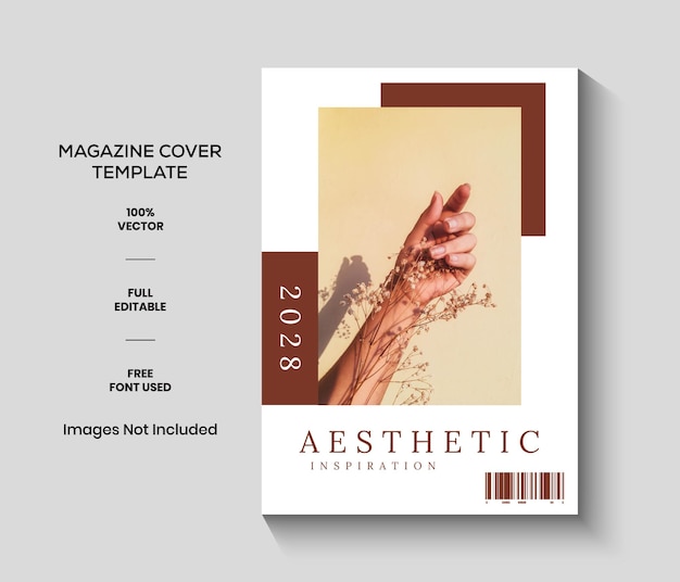 Brown Minimalist tijdschrift omslag sjabloon