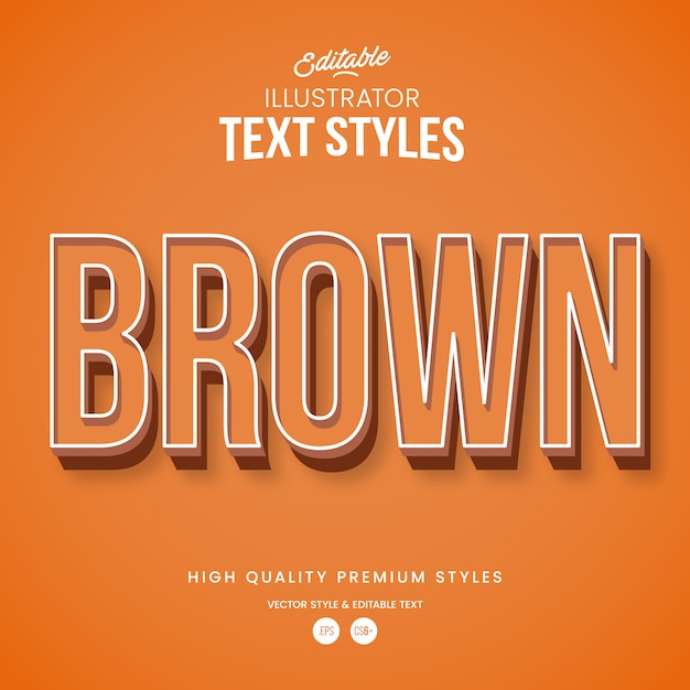 Vector brown modern abstract text effect editable graphic style