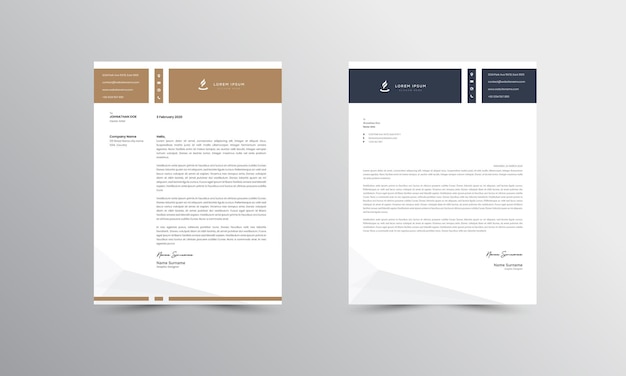 Letterhead design template, modern business letterhead design