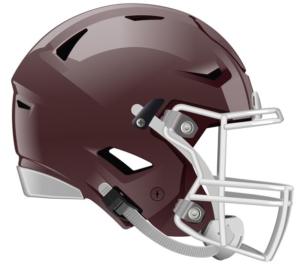 Vector brown modern realistic helmet for american football