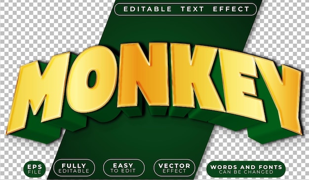 Brown Monkey Safari Jungle Cute Tropical Volledig bewerkbaar Vector Text File
