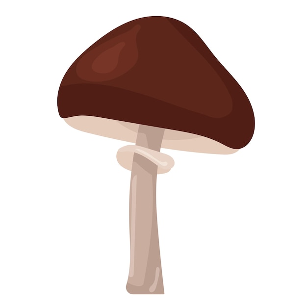 Brown mushroom on white background vector