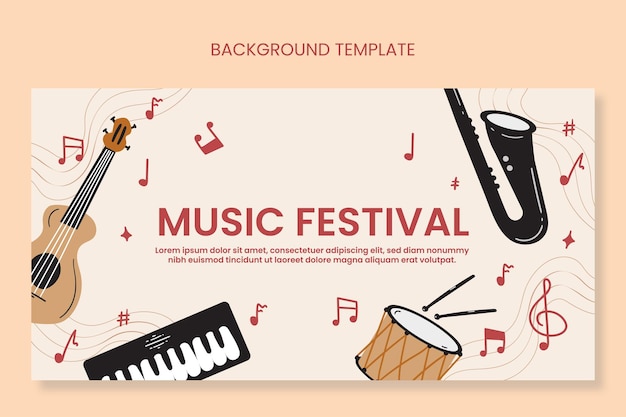 Brown music festival background template