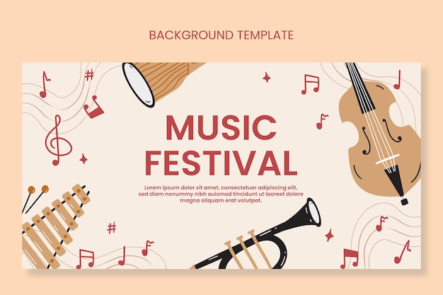 Vector brown music festival background template