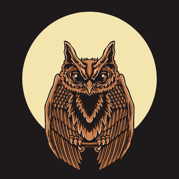 Vector brown owl vector illustration t shirt design