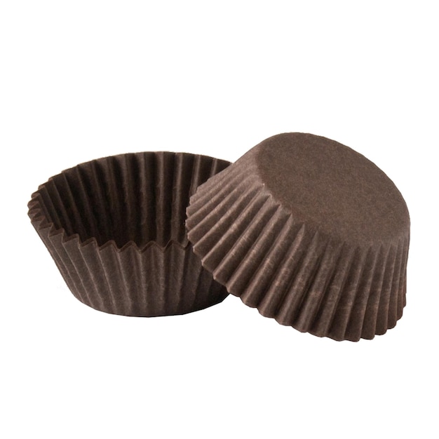 Vector brown paper baking forms for muffins