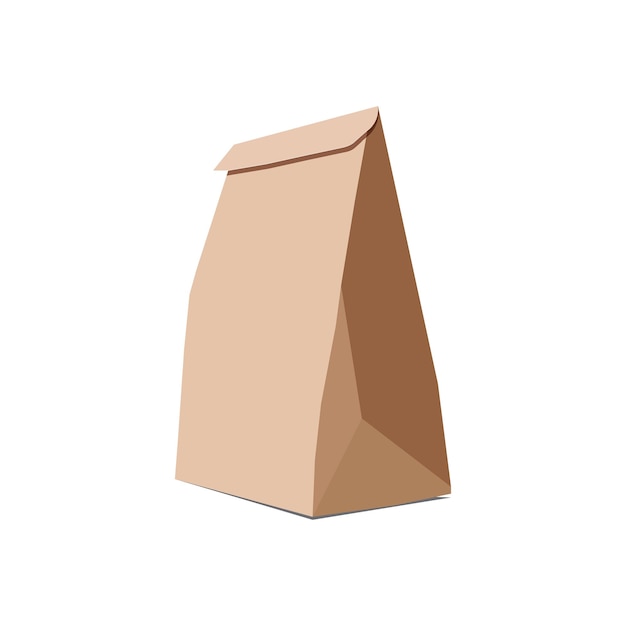 Premium Vector | Brown paper grocery bag vector illustration