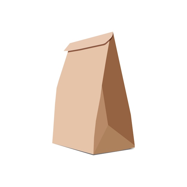 Brown paper grocery bag vector illustration