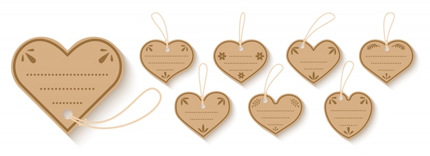 Heart Shaped Wooden 70mm Gift Tags Price Tags Pack of 10 shapes 3 Designs to choose from 