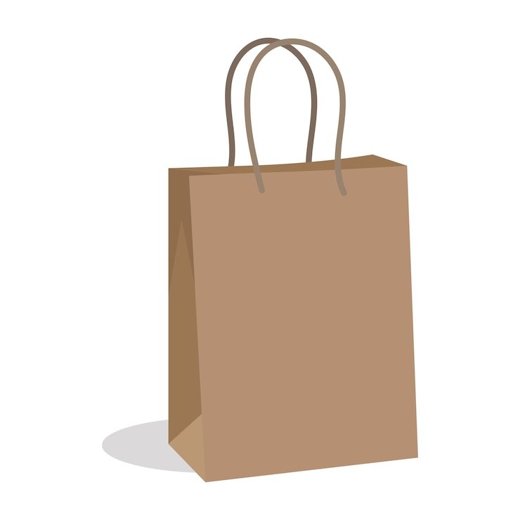 Vector brown paper shopping bag