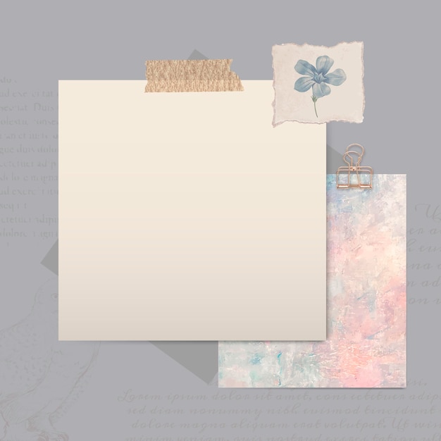 Free Vector | Blank ripped paper with washi tape template vector