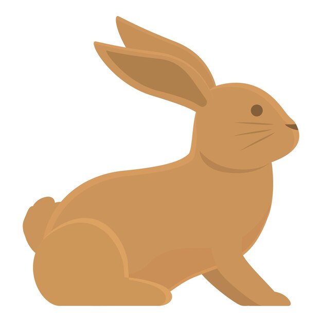Vector brown rabbit icon cartoon vector cute bunny hare jump