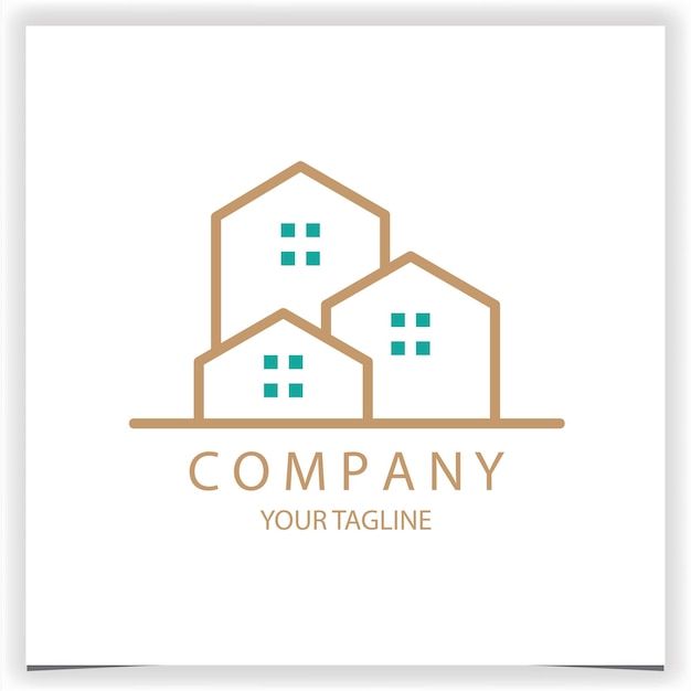 Brown real estate house building logo premium elegant template vector eps 10