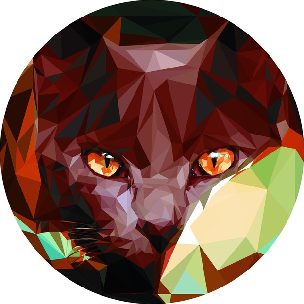 a brown red cat in the style of low poly graphic texture for clothes fashionable print