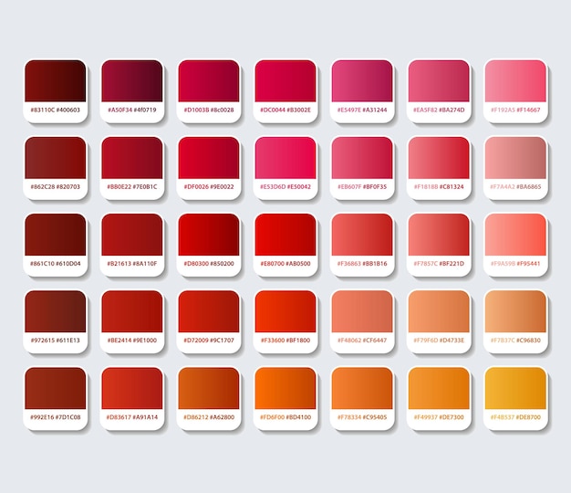 Brown and red color palette with hex