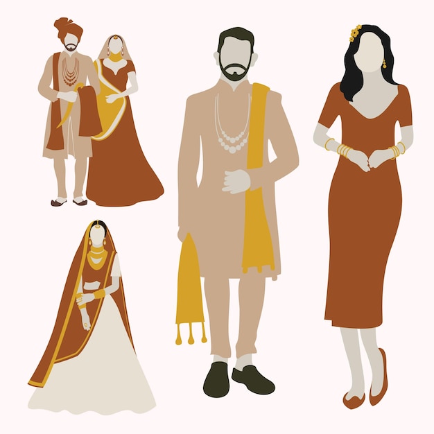 Brown and red wedding couple indian style