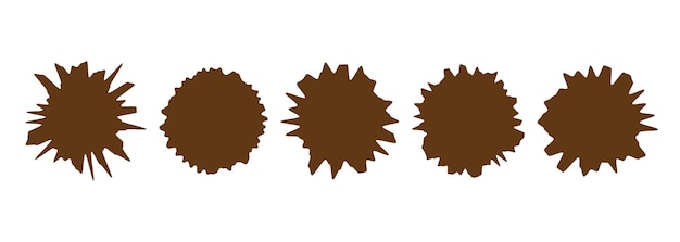 Brown round shapes with uneven blurry edges in the form of a blot or paint stain Flat abstract