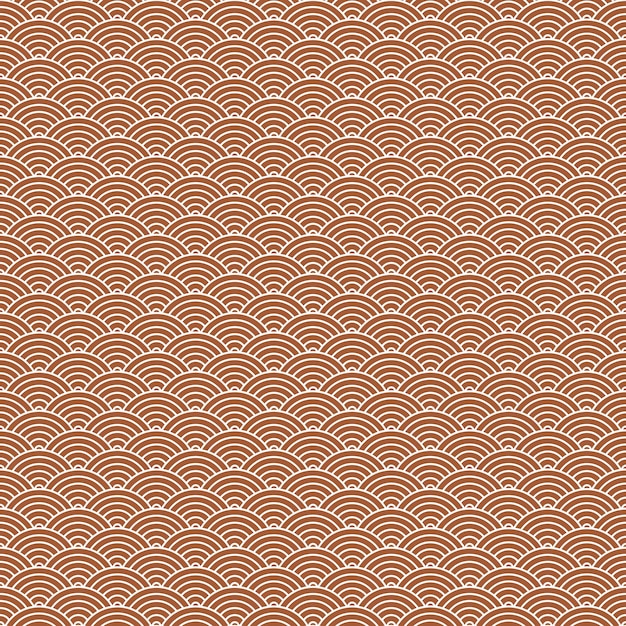 Vector brown seamless geometric japanese waves pattern seigaihamon