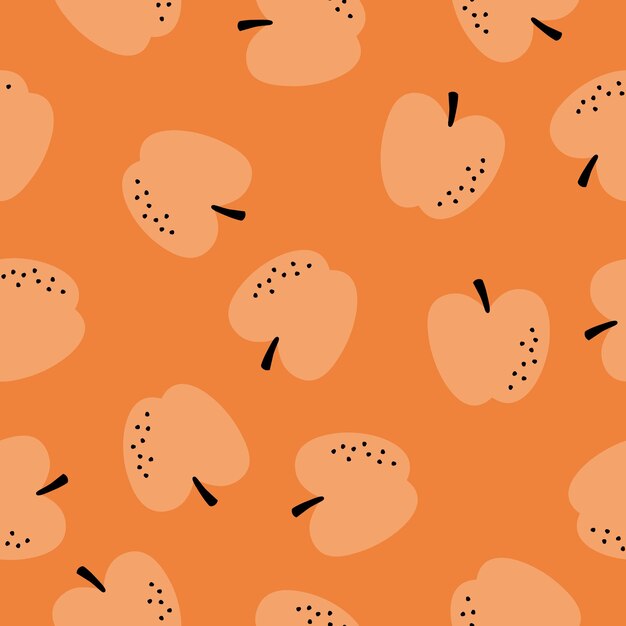 Brown seamless pattern with apples