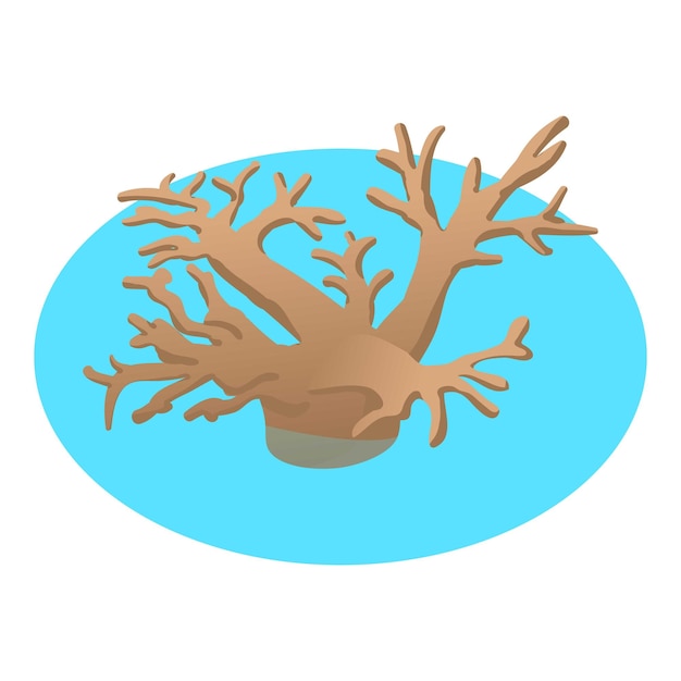 Vector brown seaweed icon isometric vector dark brown seaweed in marine water icon undersea world invertebrate