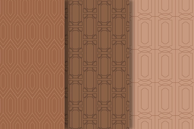 Brown shades of art deco seamless pattern