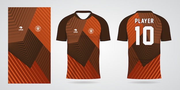 Brown sports shirt jersey design template