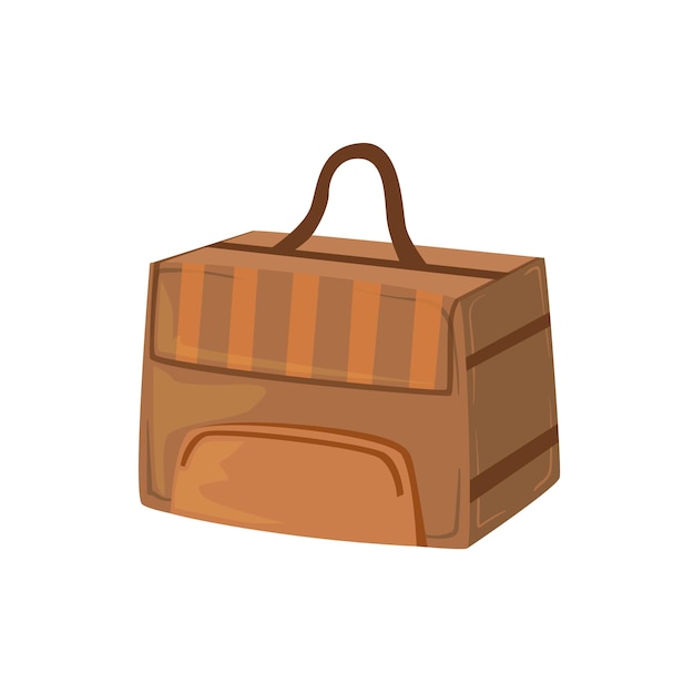 Brown square box like handbag item from baggage bag cartoon collection of accessories