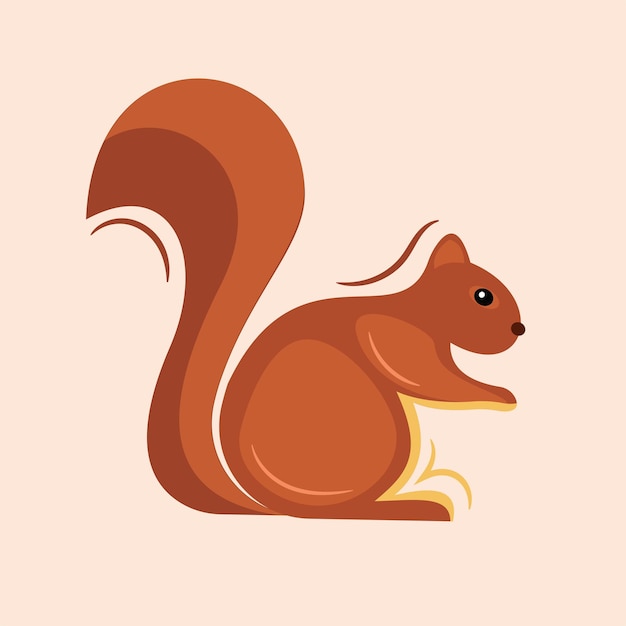 Vector a brown squirell in flat style illustration vector