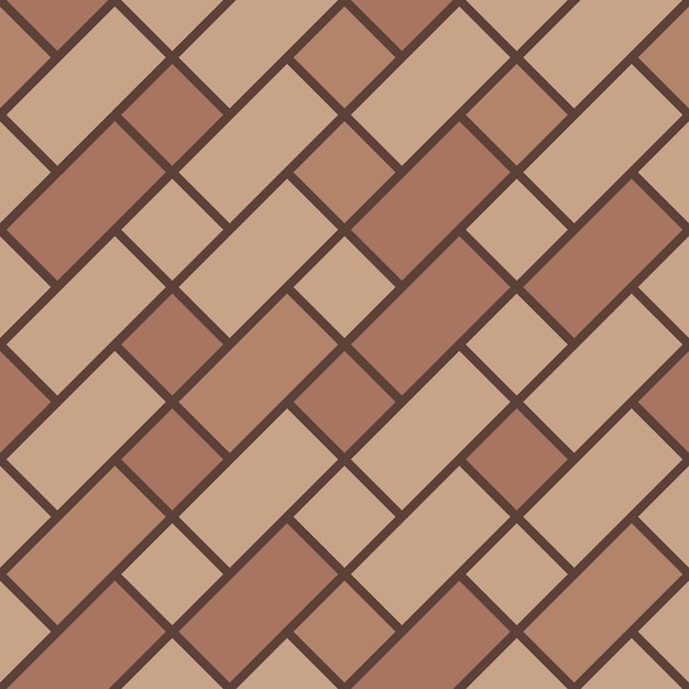 Vector brown stretcher bond pavement top view pattern