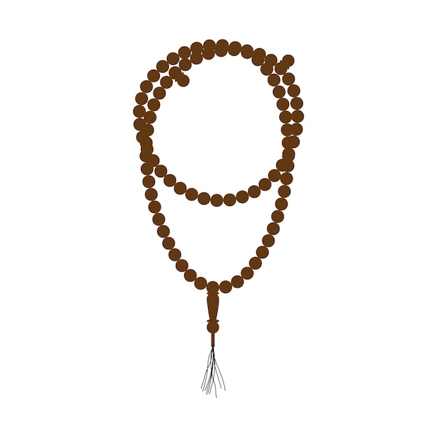 A brown string with beads on it
