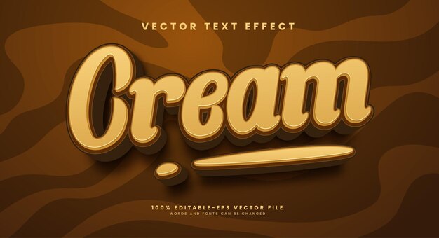 Vector brown sweet cream editable vector text effect