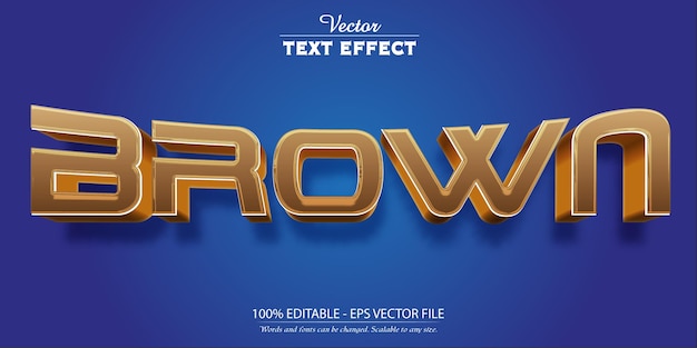 Brown text effect editable gold color text style