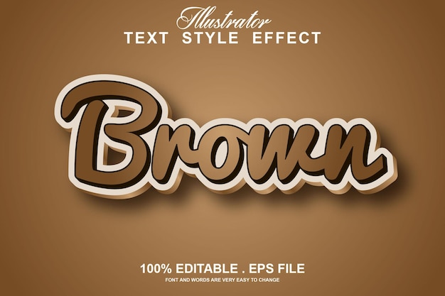 Vector brown text effect editable