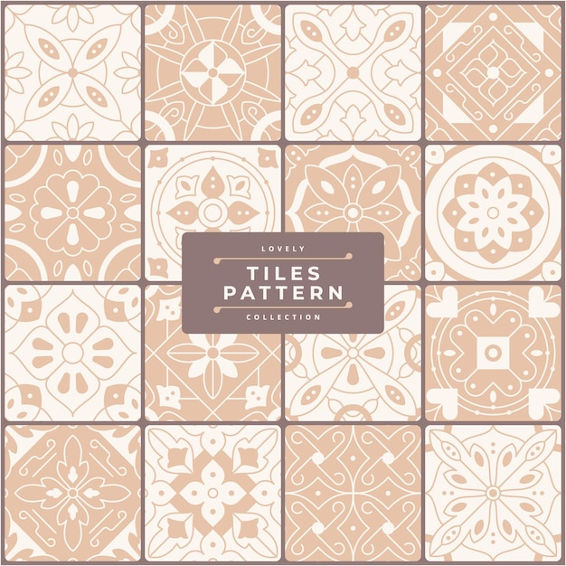 brown tile vector design set collection