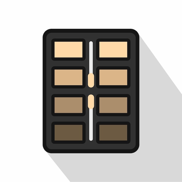 Vector brown tone make up palette icon flat illustration of brown tone make up palette vector icon for web