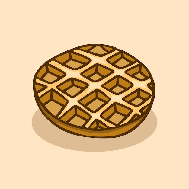 A brown waffle with the word waffle on it