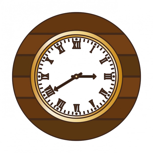 Vector brown wall clock icon image