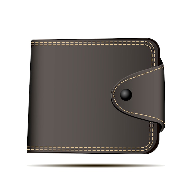 Brown Wallet Vector Illustration. Deposit Symbol.