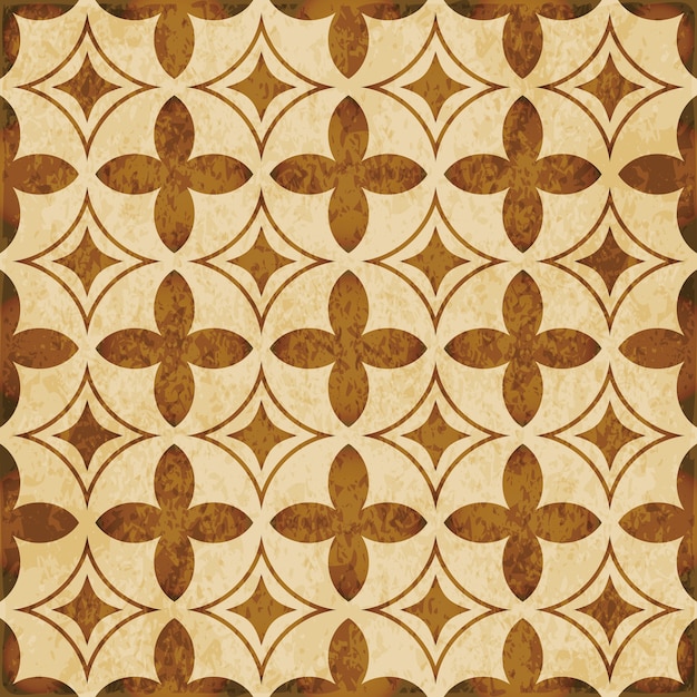 Brown watercolor texture, seamless pattern, curve cross diamond geometry