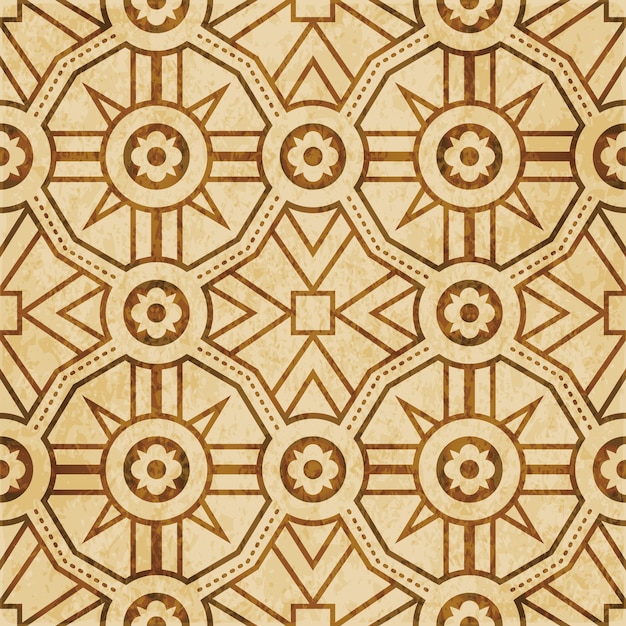 Brown watercolor texture, seamless pattern, dot geometry polygon cross flower