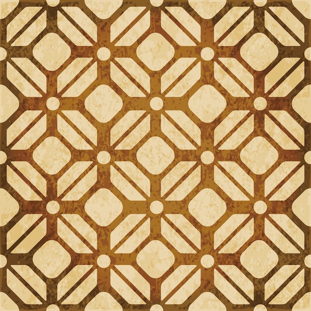 Brown watercolor texture, seamless pattern, polygon check geometry cross frame