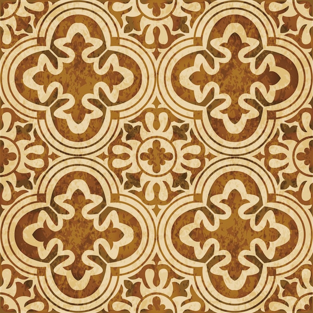 Brown watercolor texture, seamless pattern, round curve flower cross