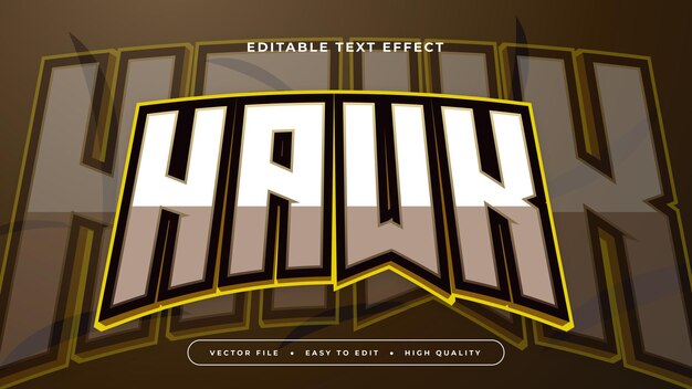 Brown white and black hawk 3d editable text effect font style