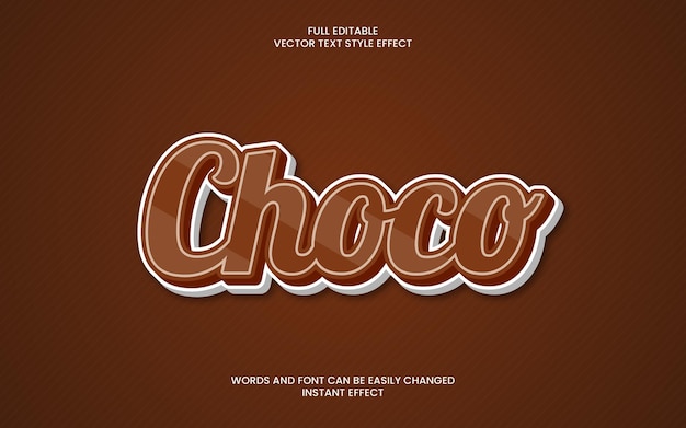 Vector a brown and white poster with the words choco on it.