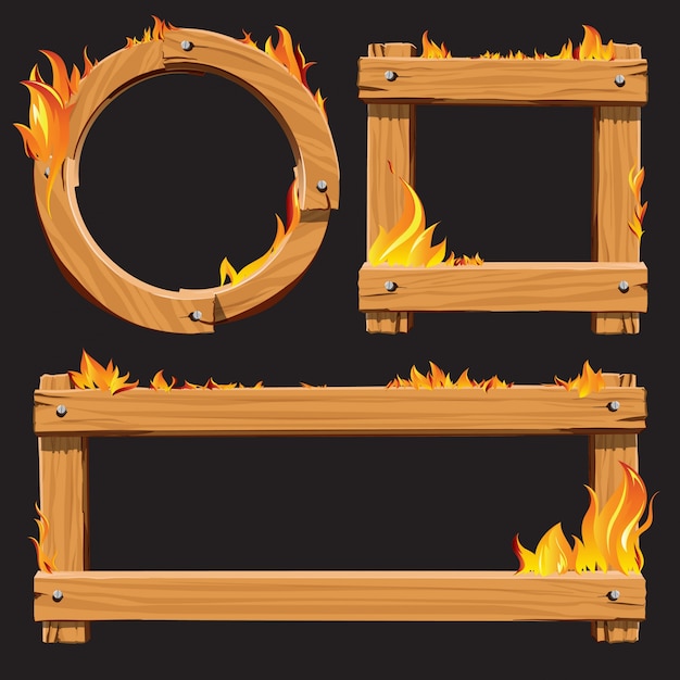 Brown wood burning frame set